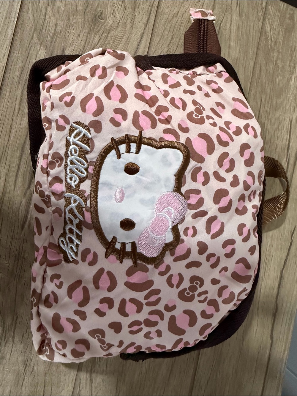 Hello Kitty Pink Leopard Large Foldable Duffle Bag